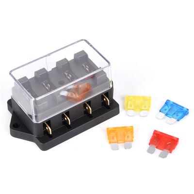 Araba 4 Yollu Devre Standart Ato Blade Sigorta Kutusu Blok Tutucu 12V/24V+4 Yollu Sigorta