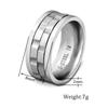 9mm Rotating Gear Ring for Men Titanium Steel Stainless Steel Ring Durable Fashion Jewelry