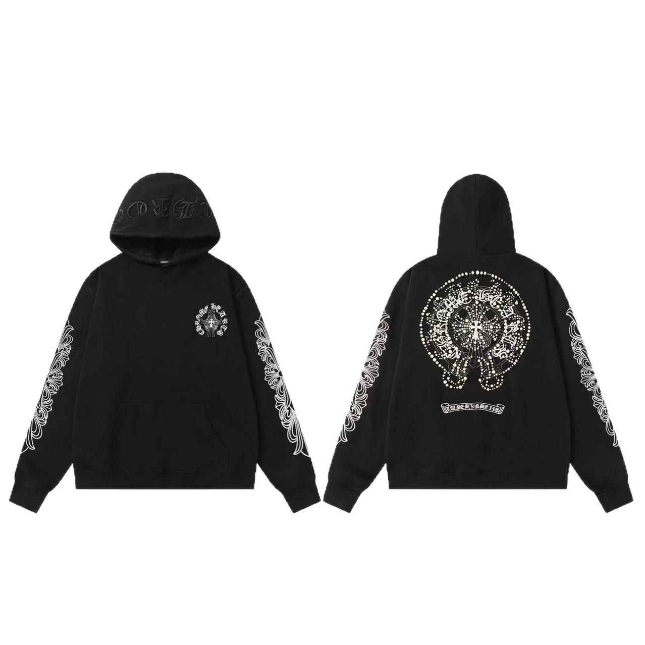 Европейско-американская модная унисекс толстовка с вышивкой, жемчугом и пэчворком Small