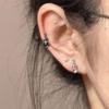 Asymmetrical Guitar Music-Note Stud Earring Zirconia Statement Earring Stud Dainty Jewelry Gift Women Girl Sensitive Ear