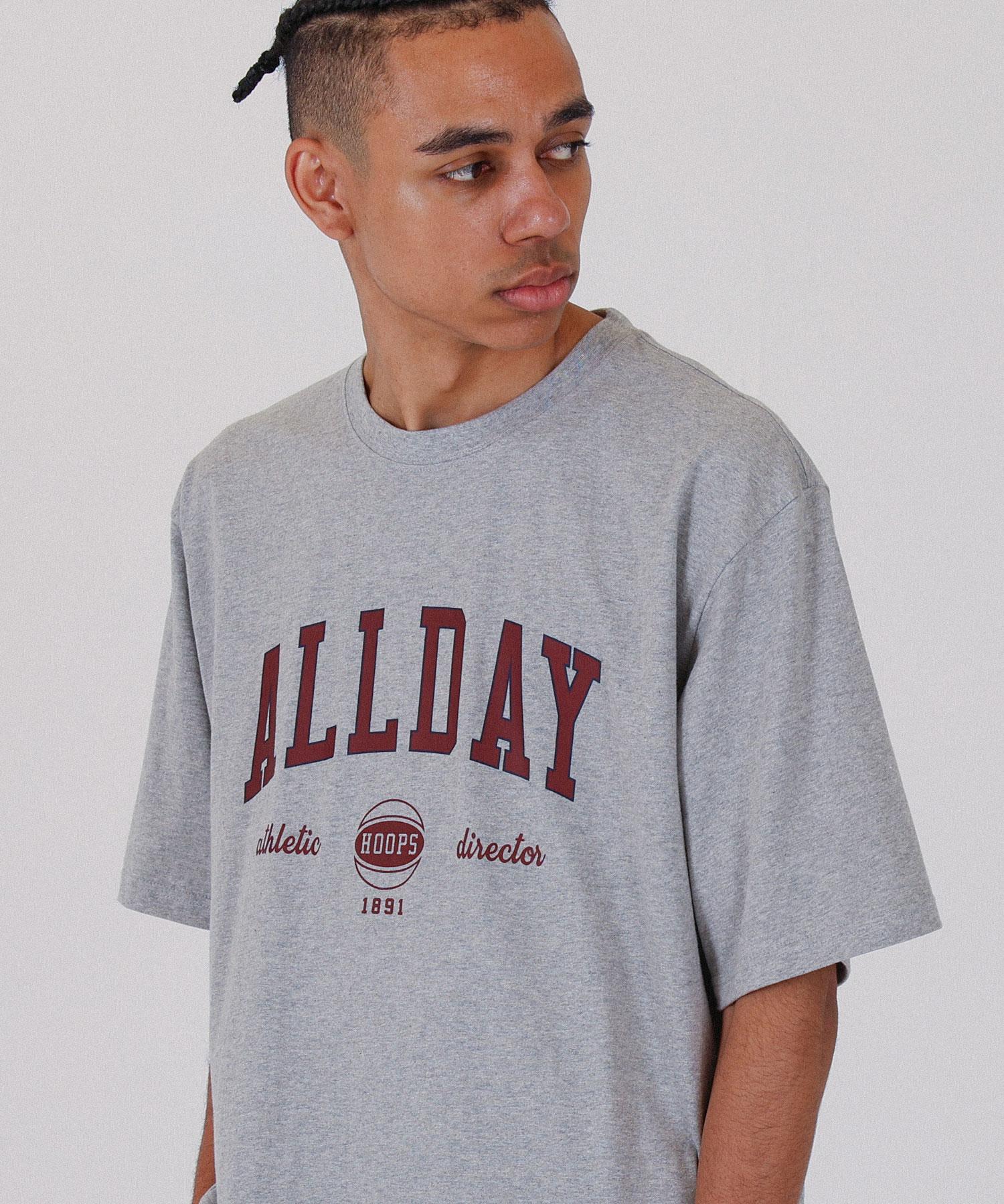 All Day Hux All Day Arch Logo Short Sleeve T-Shirt Melange Grey 0