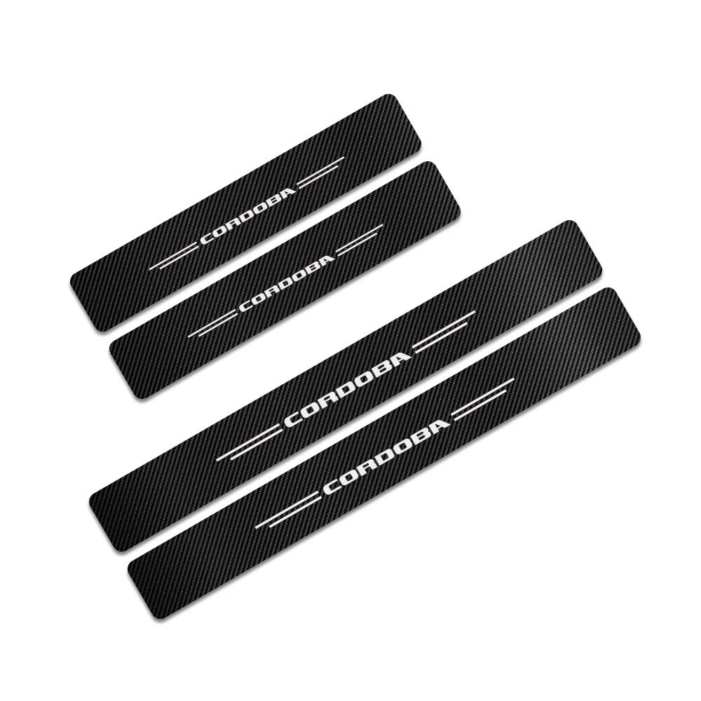 Car Door Sill Stickers For Seat Arona Ateca Toledo Ibiza Leon Alhambra Altea Arosa Cordoba Exeo Mii Tarraco Carbon Fiber Pattern ik,098