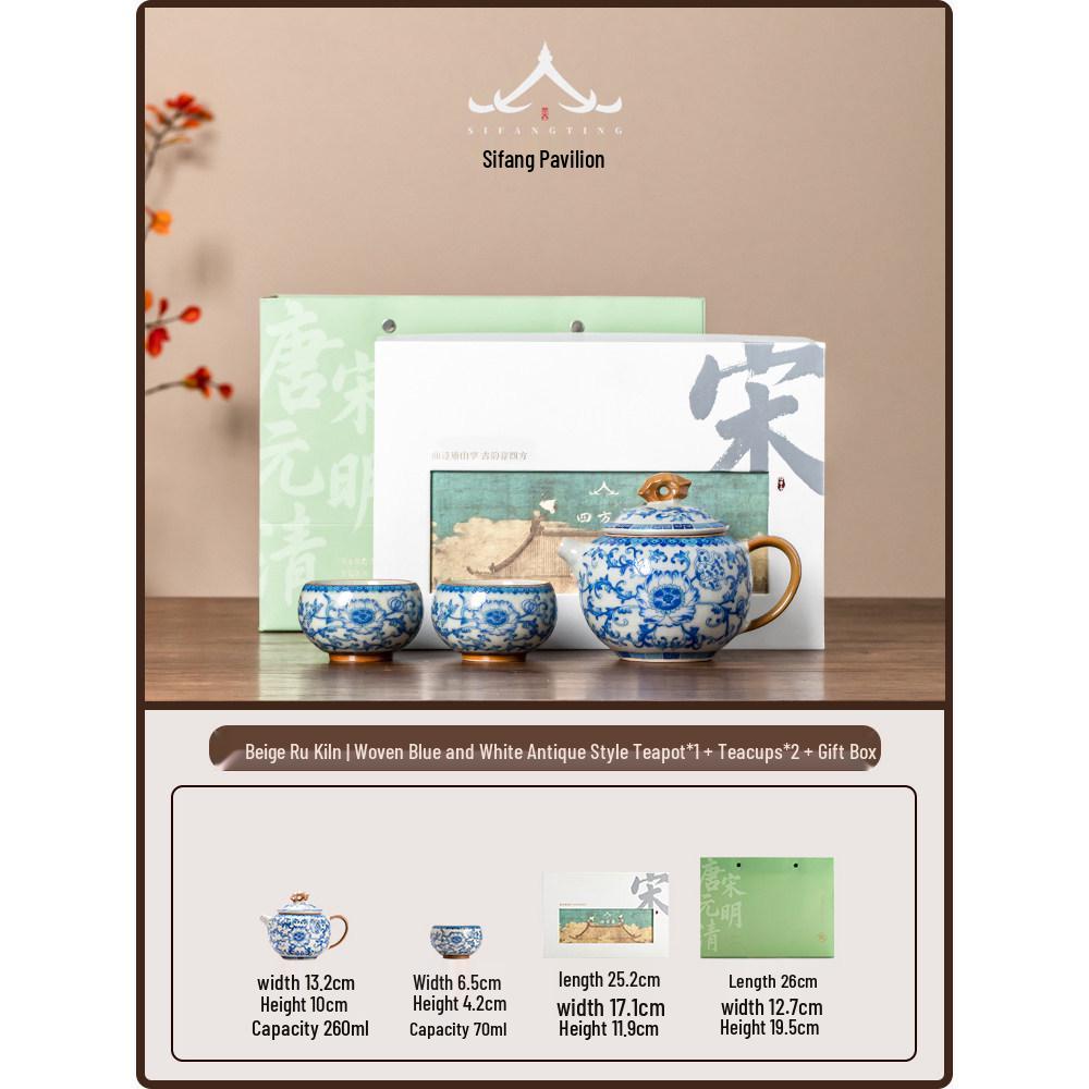 Jun Ware Blue and White Teapot: Chinese High-End Large Size for Brewing Tea Kung Fu Style 2026