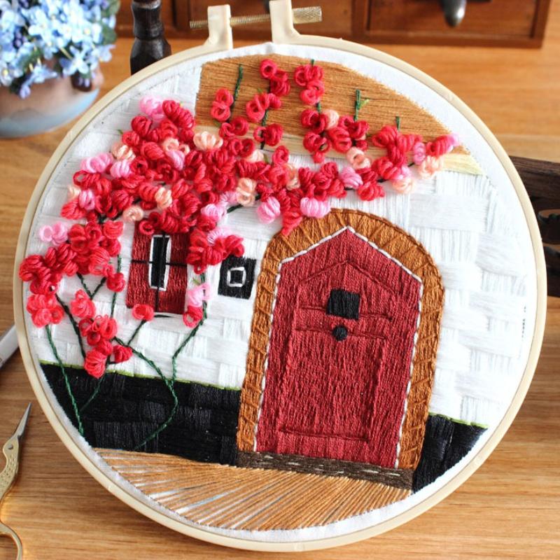 1Pc European Style Architectural Landscape Garden DIY Embroidery Needlework Kit for Embroidery Hobby Beginners