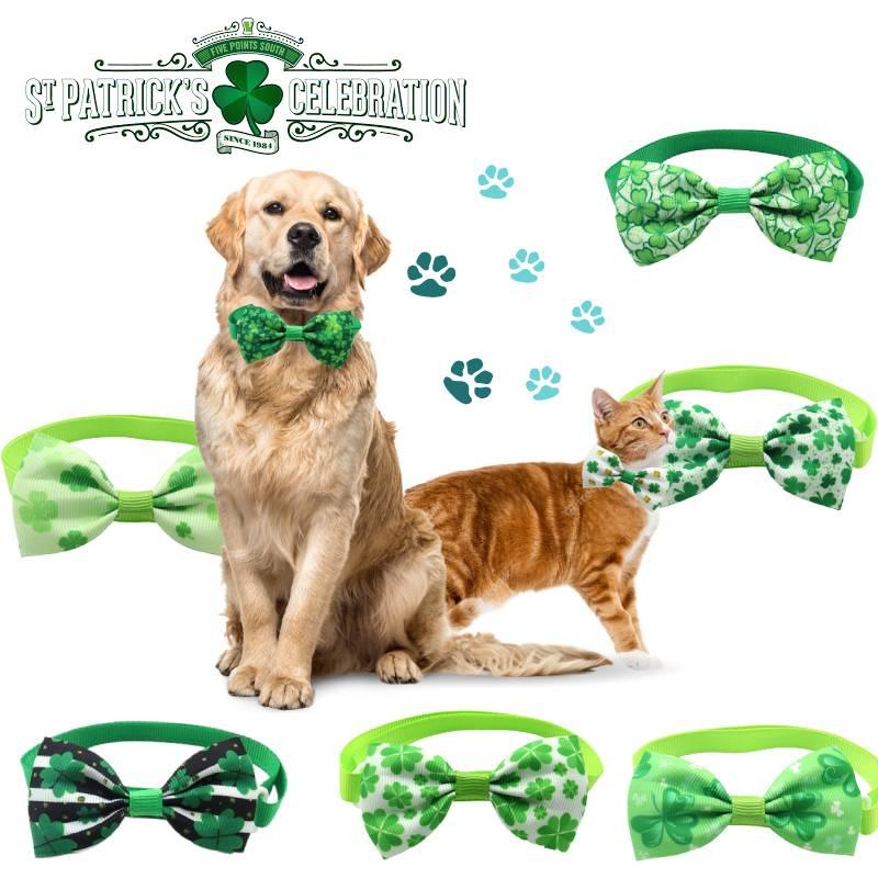 Lucky Green Check Collar Pet Accessory For St.paddys Day