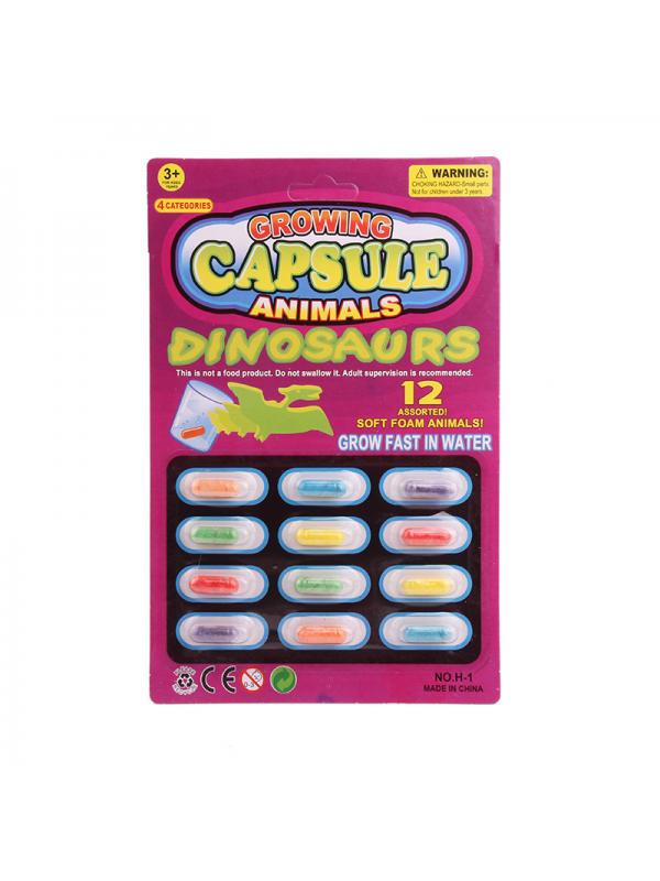 

Капсулы для выращивания игрушечных животных. 12 штук Dinosaur