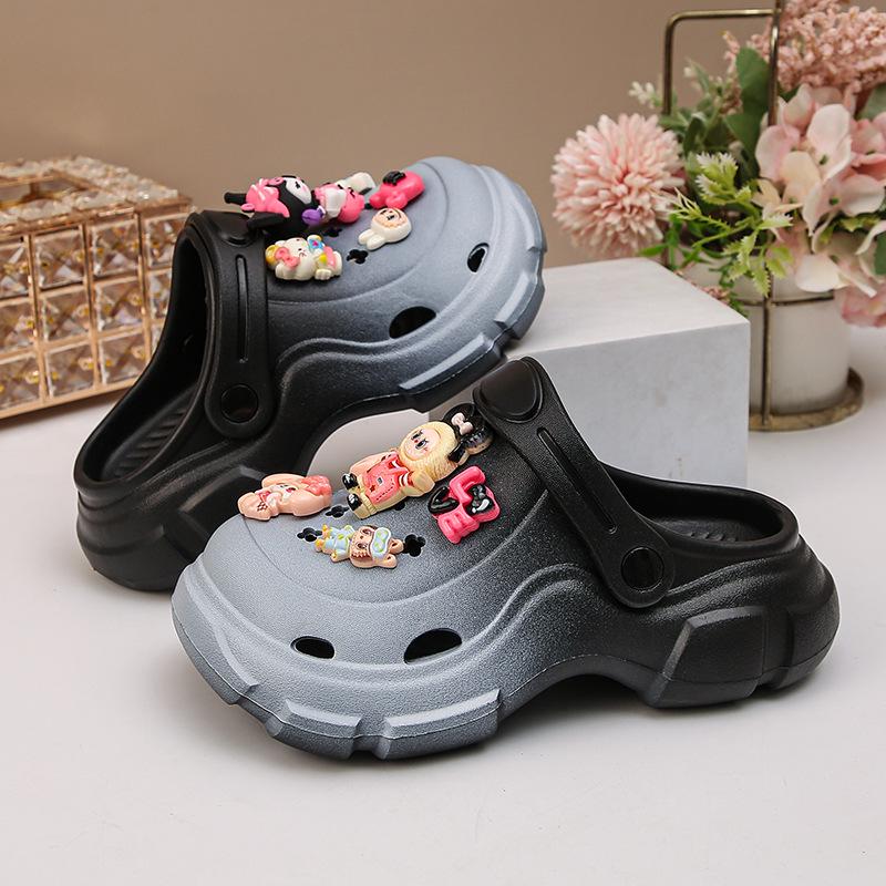 Girls 2026 New Style Summer Non-slip Beach Sandals - Stylish Princess Outdoor Slippers 32-33 чёрный