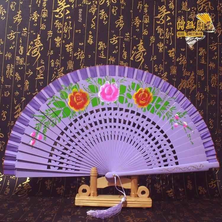 Double-Sided Easy-Open Folding Fan, Group Performance Fan, Retro Fan for Show, Dancing, Bright Red Model Dance Fan, Chinese Style