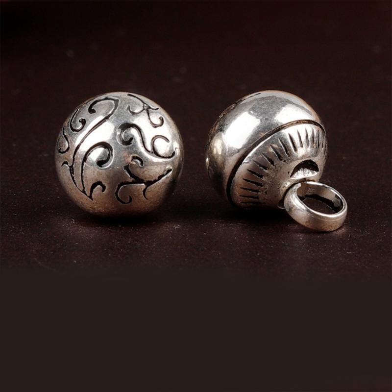 Elegant Silvering Knot Button Bead for Traditional Cheongsam and Shirt Vintage Metal Carved Bead Button for Han Costume
