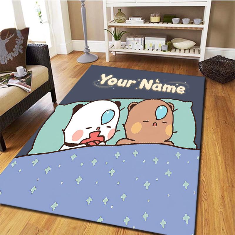 Peache Goma Custom Name Carpet Rug For Living Room Bedroom Home Sofa Decoration,Kids play Non-slip Floor Mat
