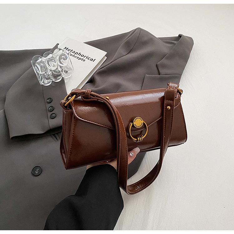 Korean Version of Foreign Style Small Bag, Baguette Women's Bag, Spring and Summer New One-shoulder Underarm Bag, Textured Foreign Style Crossbody Sma