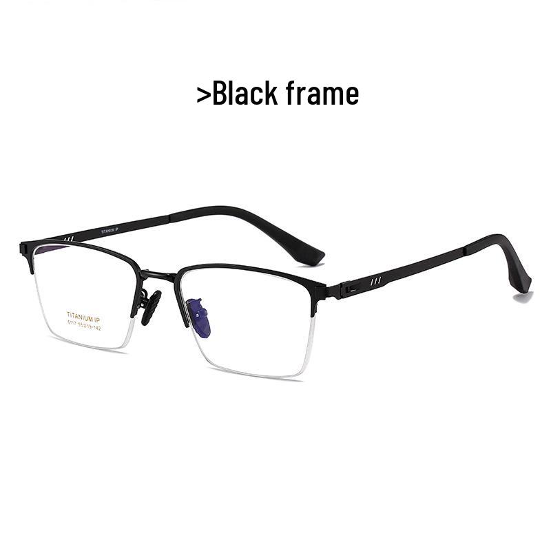 Ultra-light Screwless Titanium Business Glasses Frame - Myopia, Fashionable & Non-magnetic (Model 6117)