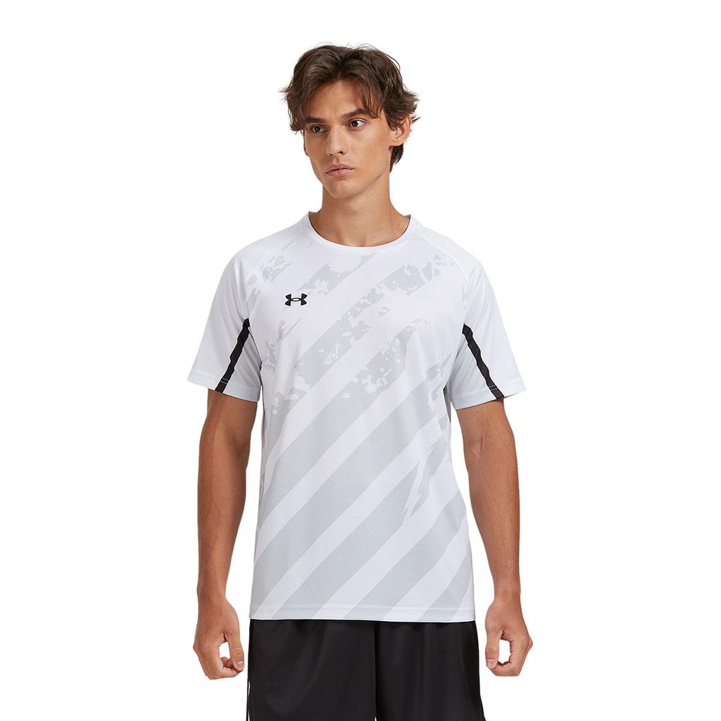 Under Armour Simple Logo Print Daily Fitness Cycling Short Sleeve T-Shirt Unisex Tops White 24500504-100