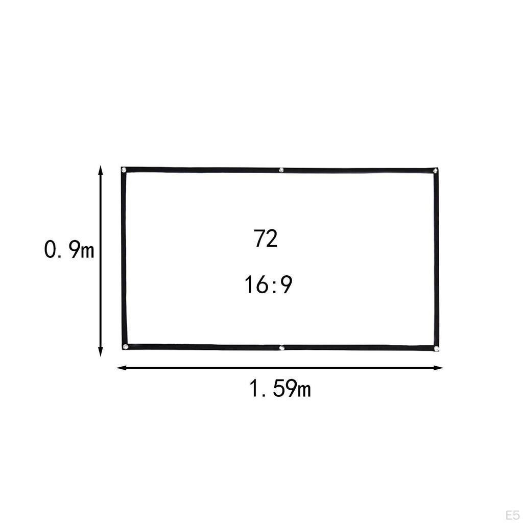 16:9 Projection Screen for Movie , Easy Setup White Curtain Outdoor And Indoor Use