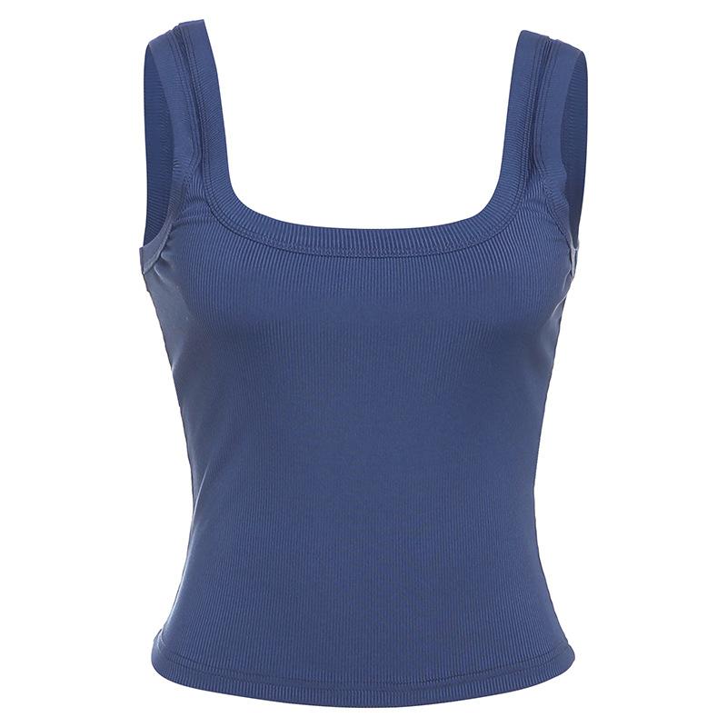 European and American women's clothing summer new personalized street U-neck slim-fitting navel sexy solid color sling vest