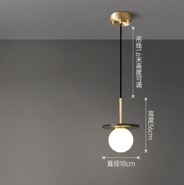 Постмодернистский мраморный стеклянный подвесной светильник для спальни, ночник, винтажный светильник, украшение для дома, гостиной, прикроватный подвесной светильник Tricolour light