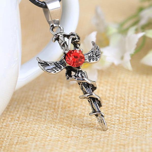 European & American Skull Flame Pendant Necklace for Men - Heart Charm Sweater Chain Accessories 2025