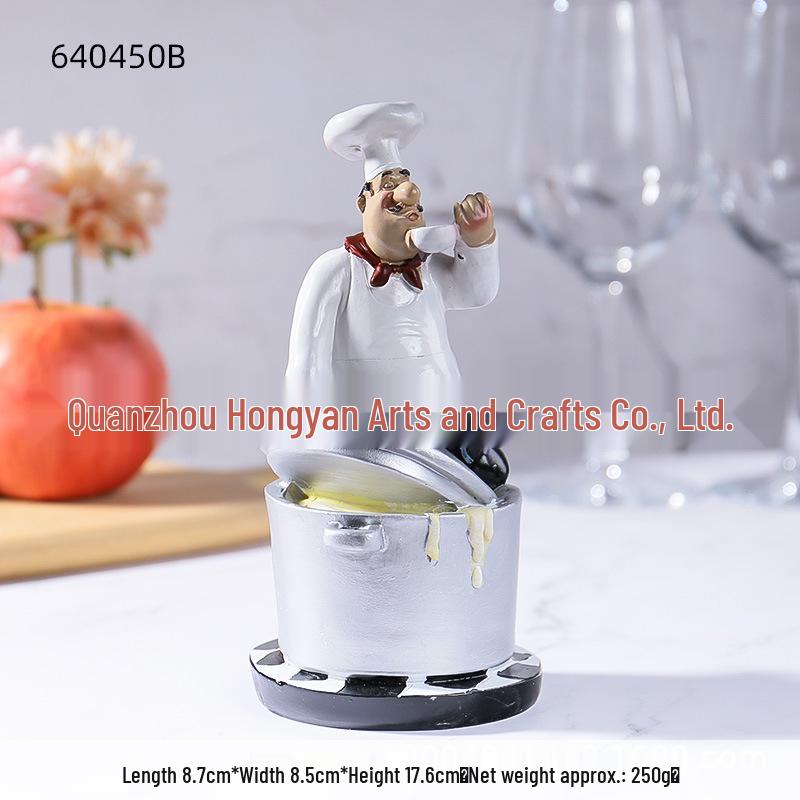 Modern Chef Resin Figurine: Stylish Kitchen & Dining Decor
