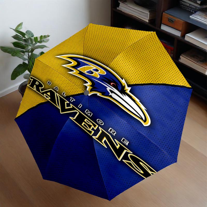 Ravens Team Spirit Umbrella 8-Frame for Travel, Camping, Casual Lightweight Portable Umbrella, Essential for Every Family Holidays Gift