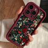 For iPhone 17 16 15 14 13 12 11 Pro Max Air Case Vintage Floral Pattern Silicone Cover For iPhone XS Max XR X 7 8 Plus 16E Funda
