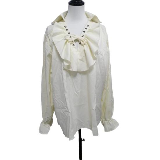 Camisa renascentista masculina, fantasia de manga longa com babados, camisa medieval de pirata steampunk para cosplay, palco, drama