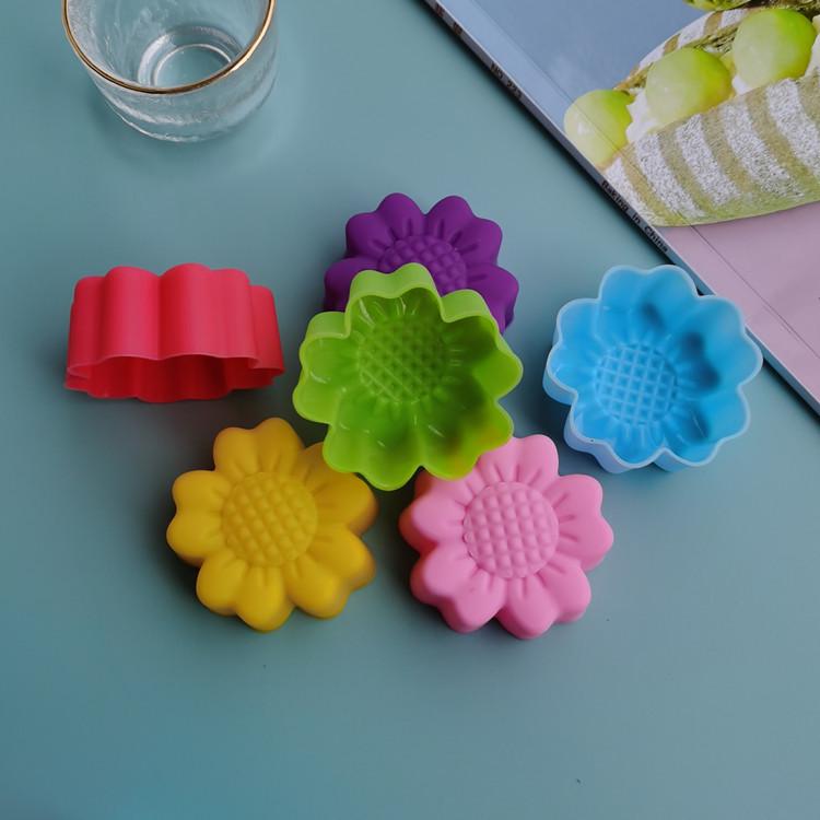 Colorful Silicone Rose Baking Molds - 5CM Cake & Muffin Cups, Pudding, Jelly, and Soap Molds