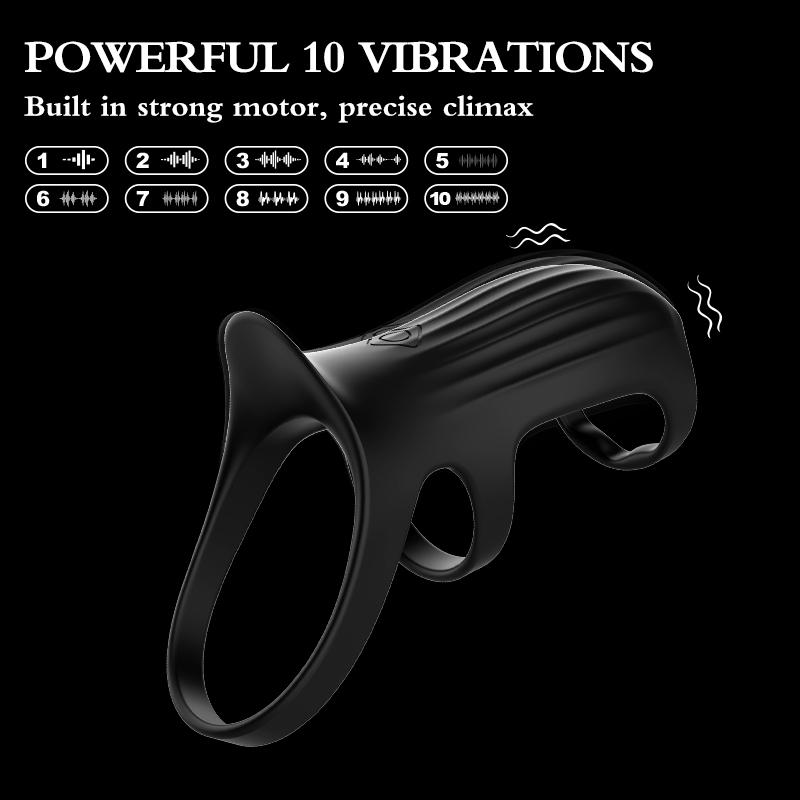 Anneau pénien vibrant pour pénis, améliorant la dureté et la durée de l'érection, jouet sexy pour adulte, vibrateur avec télécommande, 10 stimulations