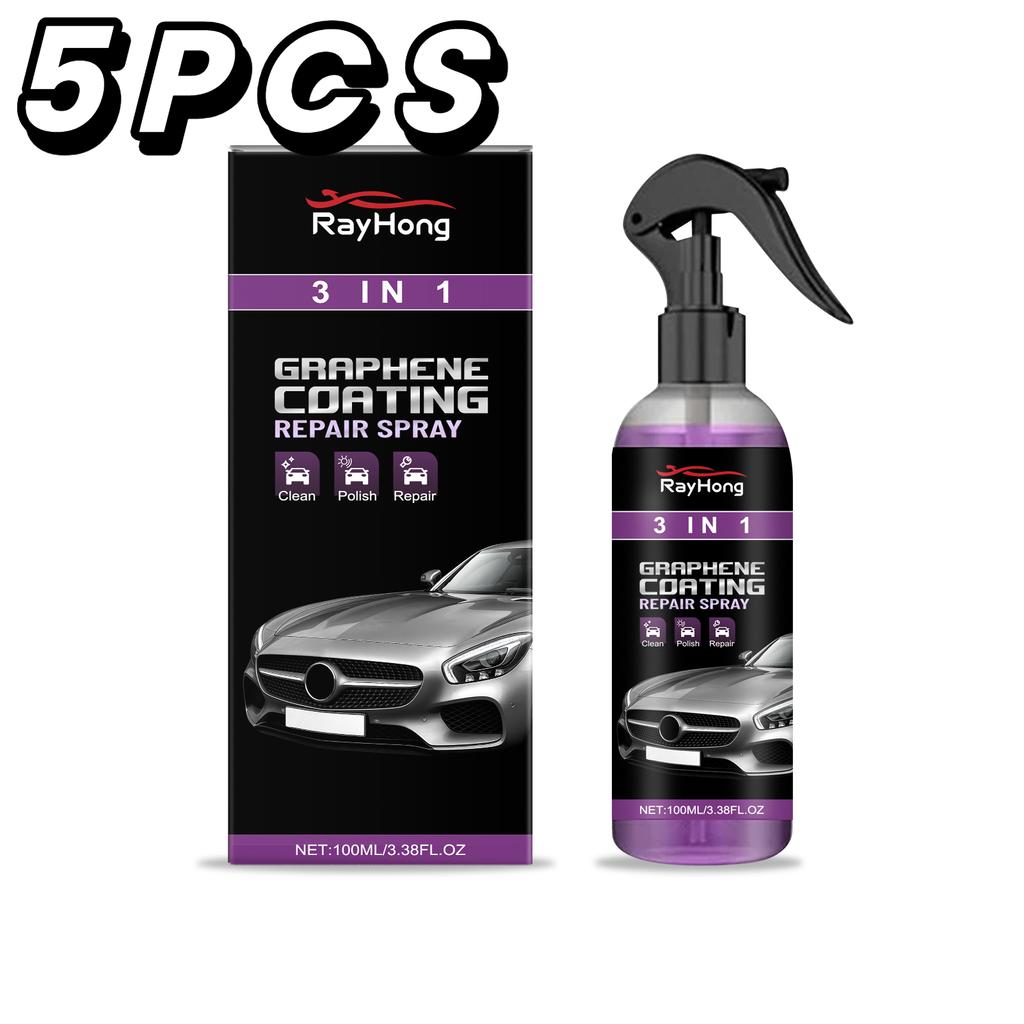 3 IN 1 Car Quick Ceramic Coating Spray Crystal Coating Liquid Hydrophobic Coating Polishing Agent Spray Auto Scratch Repair
