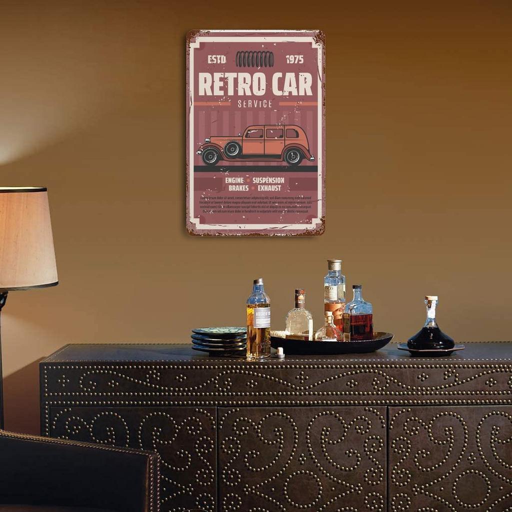 1PC Vertical Rustic Patina Metal Tin Poster, Aged Wall Sign, 20x30cm or 30x40cm, Vintage Decorative Plate for Cafe Bar Garage Office or Home Decor