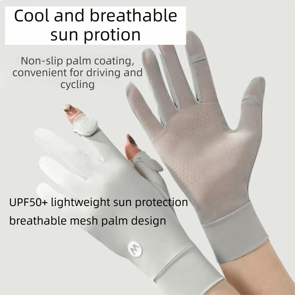 Non-Slip Sun Protection Gloves Quick-Dry Ice Silk Gloves Stretchy UV Protection Gloves Summer