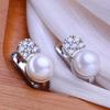 FENASY Natural Freshwater Pearl Earrings Silver Color Fashion Cubic Zirconia Clip Earrings for Women Birthday Gifts