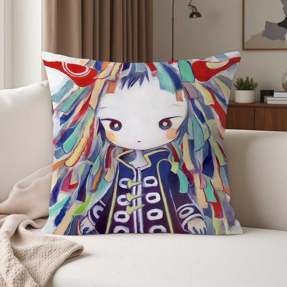Singer Kikuo Cartoon Pillow Case Suitable For Bedrooms Living Rooms Cars Home Decoration
