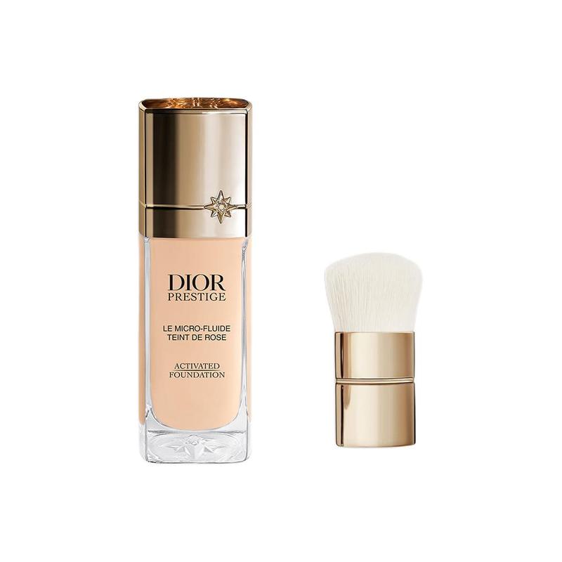DIOR Foundation Two-piece set: Liquid foundation #1N + makeup brush розовый