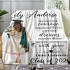 Graduation Girl Quotes Throw Soft Flannel Throw Summer AC Blanket Lightweight Cool Nap Blanket for Sofa Bed Couch Travel