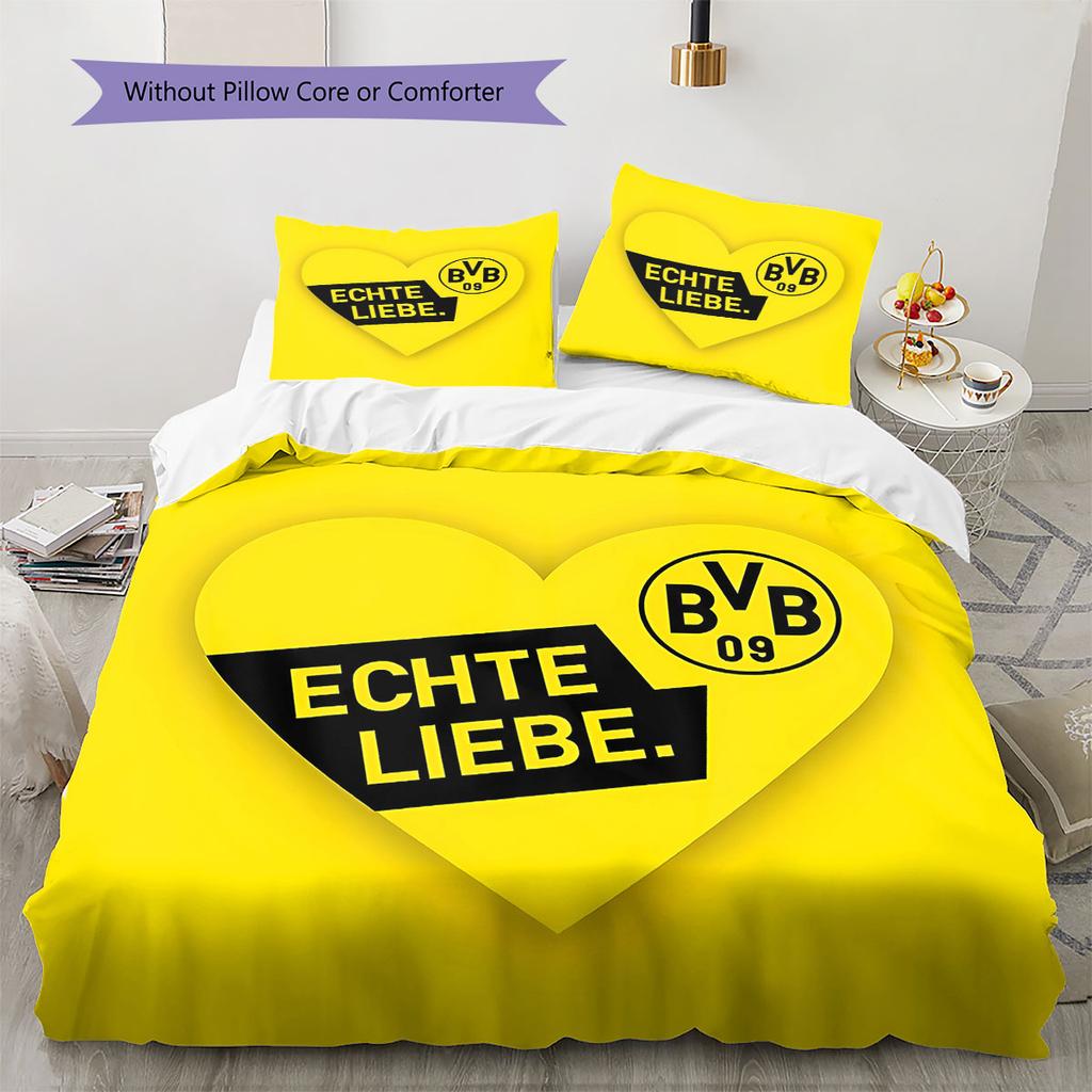 BVB Pattern Bedding,Quilt Set Quilt Cover Pillowcase Home Birthday Gift(1 * Duvet Cover + 2 * Pillowcase, Without Core)