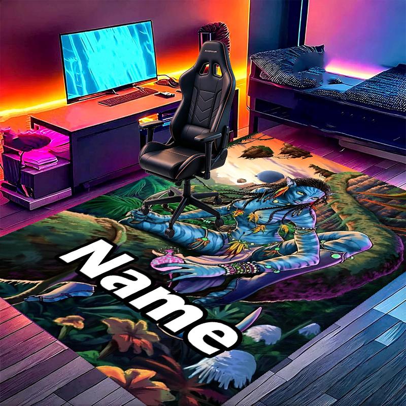 Custom Name Personalized Avatar Print Carpet, Versatile Home Decor Rug, for Playroom, Apartment, Balcony, Entryway, Hallway Gift