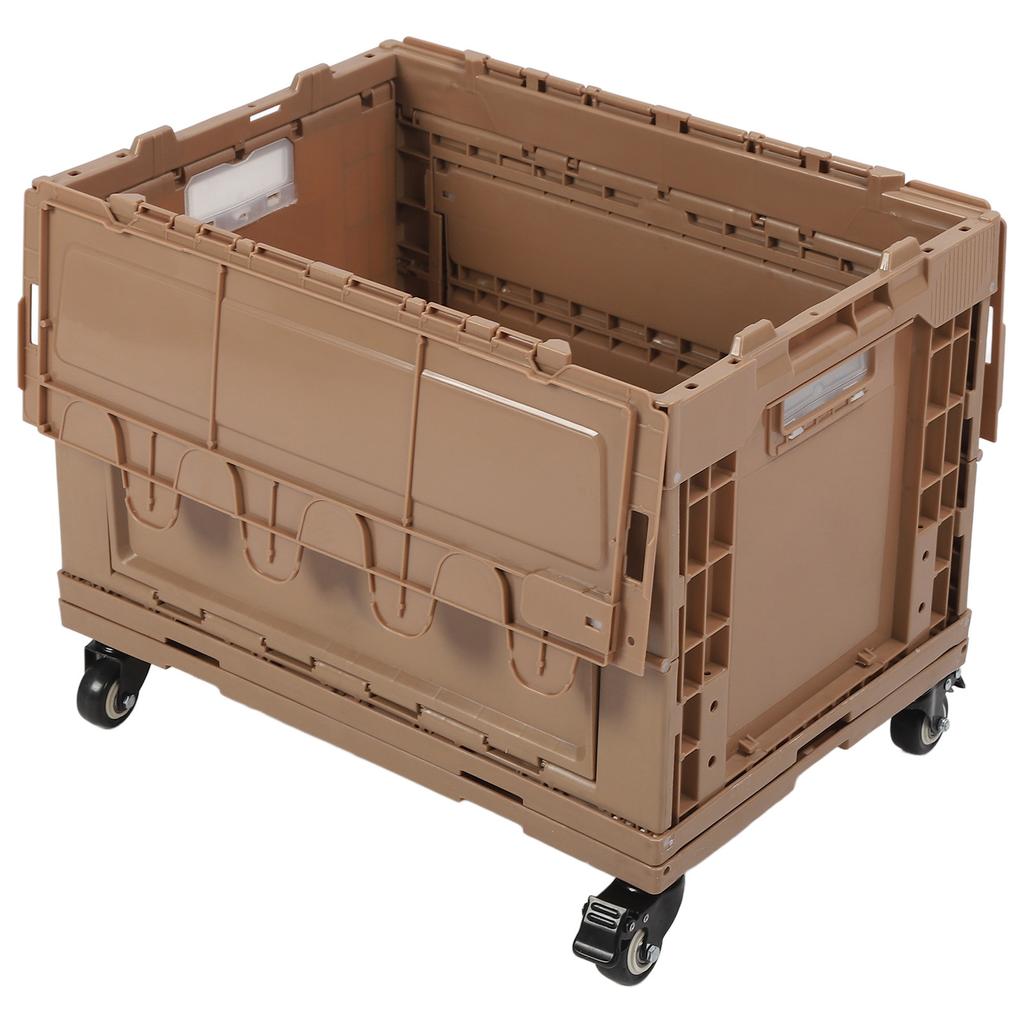  Storage Bin with Wheels PP Plastic Stackable Folding Transfer Basket for Home Garage SUV