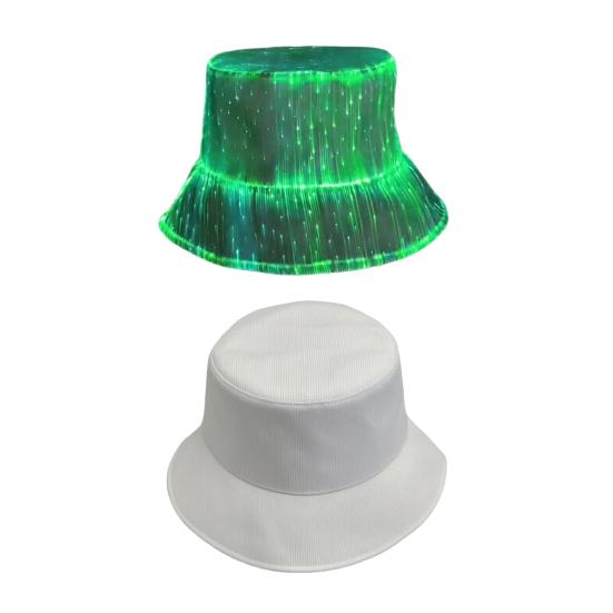 LED Fisherman Hat Neon Rave Bucket Cap 7 Colors Glow