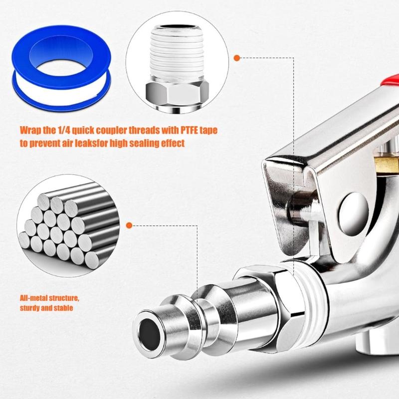 Pneumatic Blower Cleaning Guns Set Durability Metal Construction for Effective Debris Removal in Manufacturing Facilities