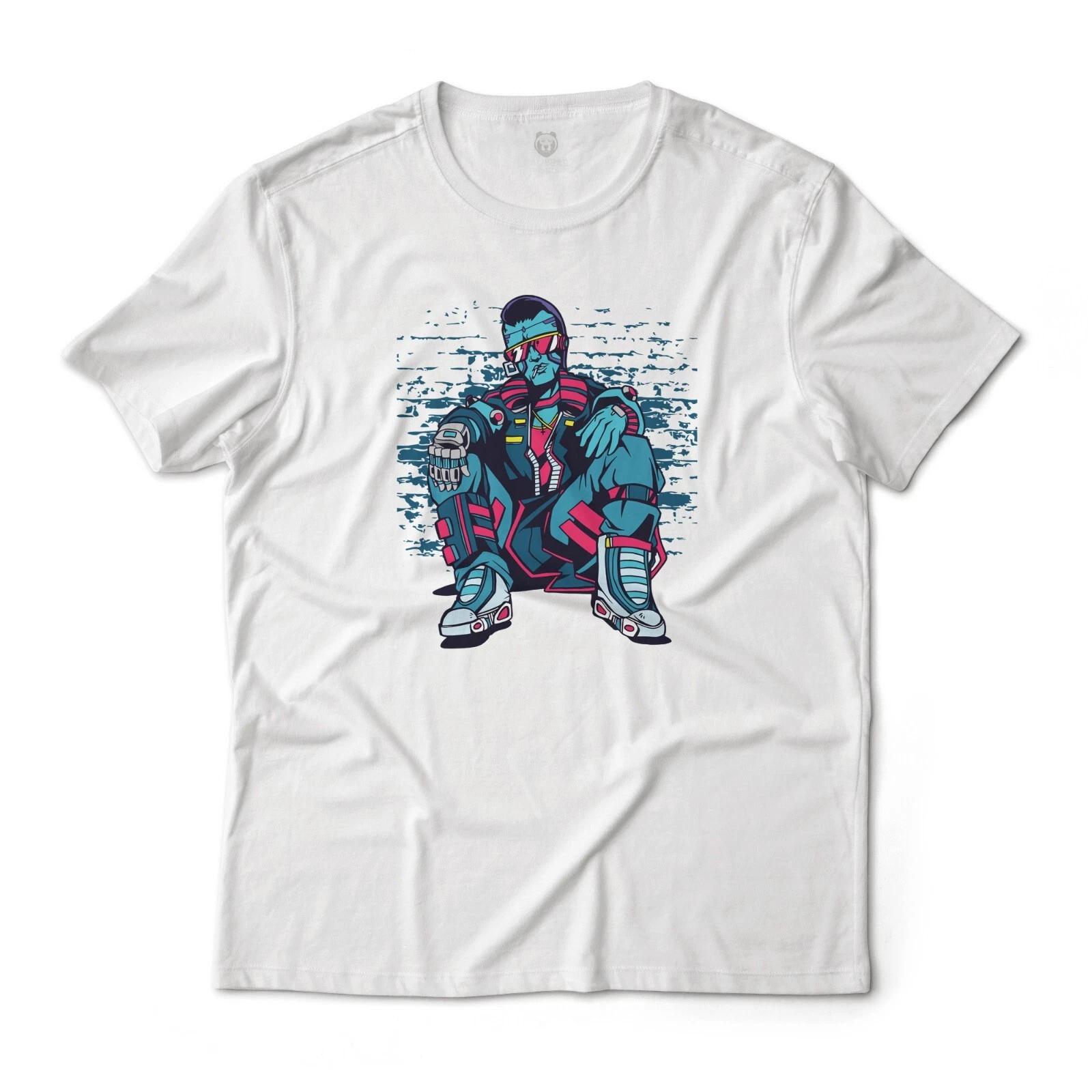 

Cyberpunk Urban Man Vapor Wave Art Graphic T-T-Shirt Unisex Lightweight Cotton S