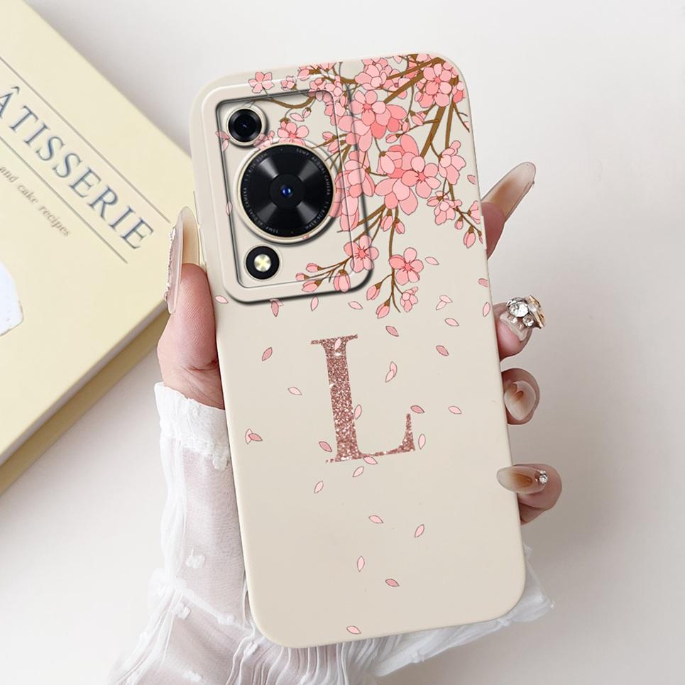 For Huawei Nova Y72 MGA-LX3 Case 26 Letters Nickname Shockproof Silicone TPU Back Cover for NovaY72 Y 72 4G Soft Housing Etui