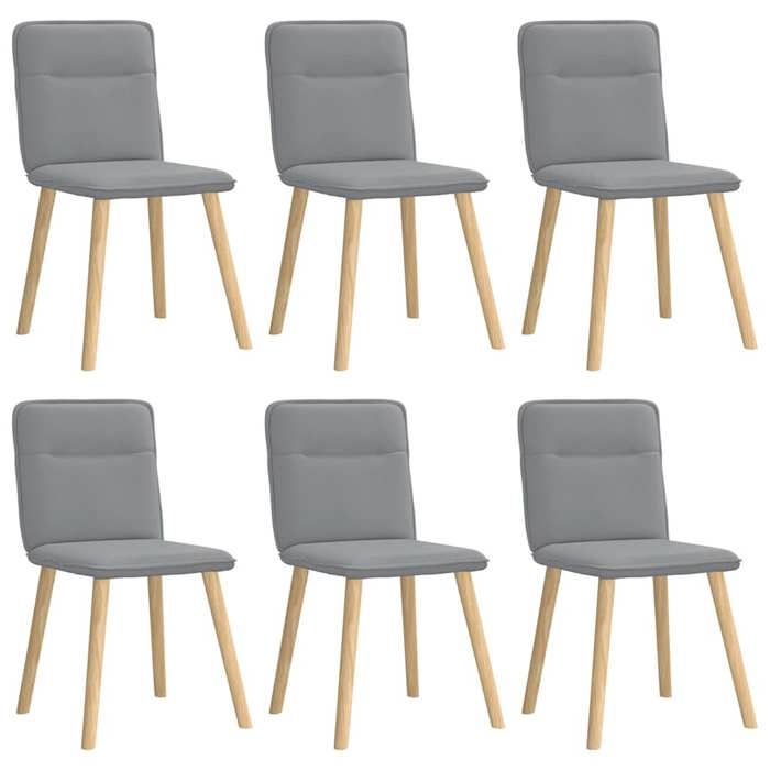 VidaXL Chaises à manger lot de 6 gris clair tissu, chaise, chaise de salon, chaise d'accent, chaise de cuisine, siège de 3315590