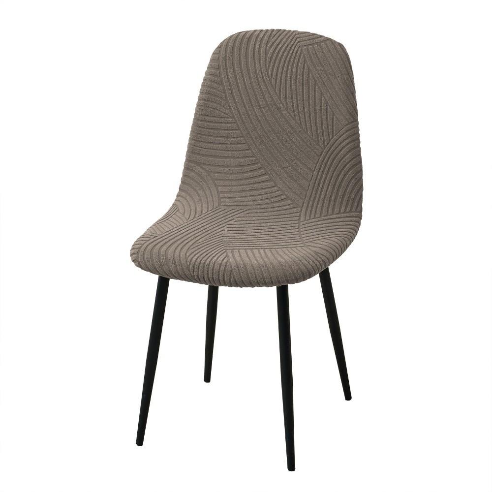 

Soft Jacquard Dining Curved Chair Cover Short Back Thickened Stretch Chair Cover Elastic Stretch Bar Seat Covers Kitchen кофейный