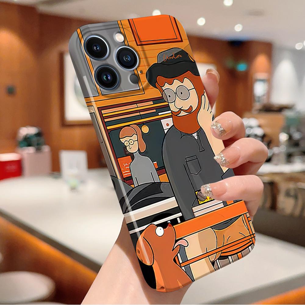 For iPhone 16 Samsung S23 S22 A13 A23 A52 A33 Huawei Honor Xiaomi Redmi OPPO Vivo Cartoon Old Man Design Full Lens Protect Hard Shockproof Back Case