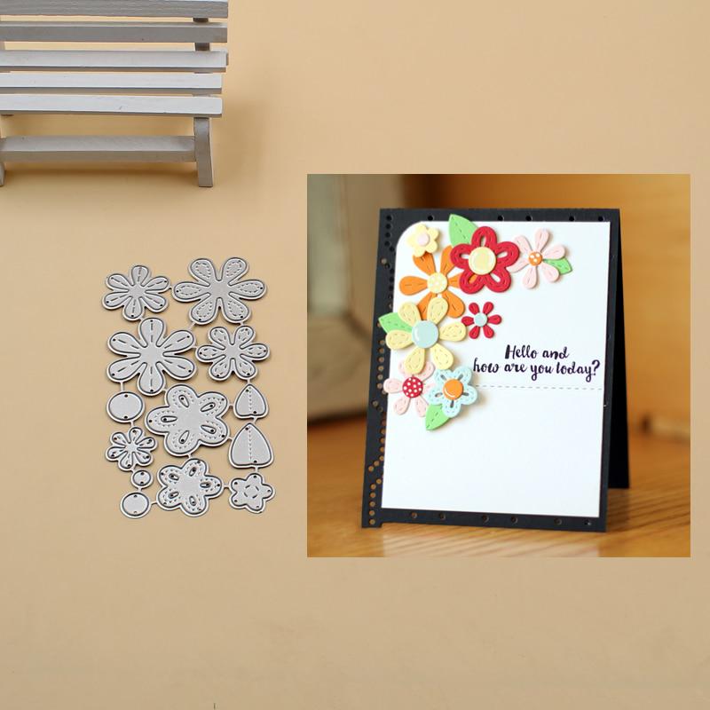 13PCS Flowers Metal Cutting Dies Stencils Scrapbook Photo Album Paper Card  Craft Embossing Die