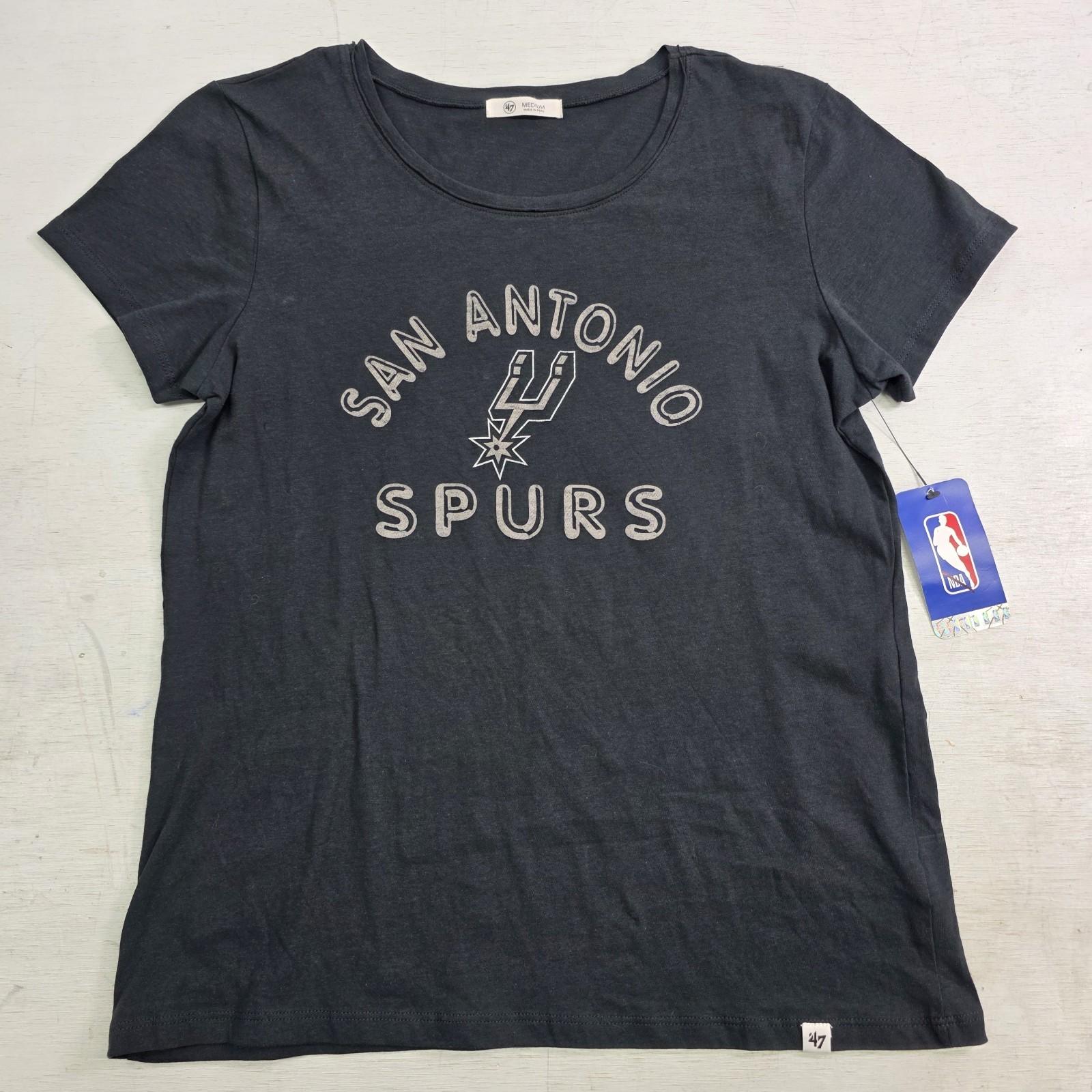 NBA San Antonio Spurs ‘47 Brand Basketball Flint Black Women’s T-Shirt Sz M NWT L