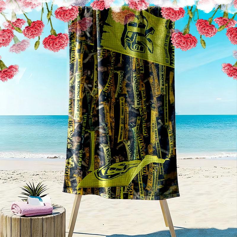 YB Print Beach Towel, Large Soft Quick Dry Towel for Beach Camping Swimming