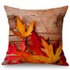 18" Autumn Maple Leaf Red Orange Fall Leaves Decorative Sofa Throw Pillow Cover Hot Sale Cotton Linen Office Chair Cushion Cover