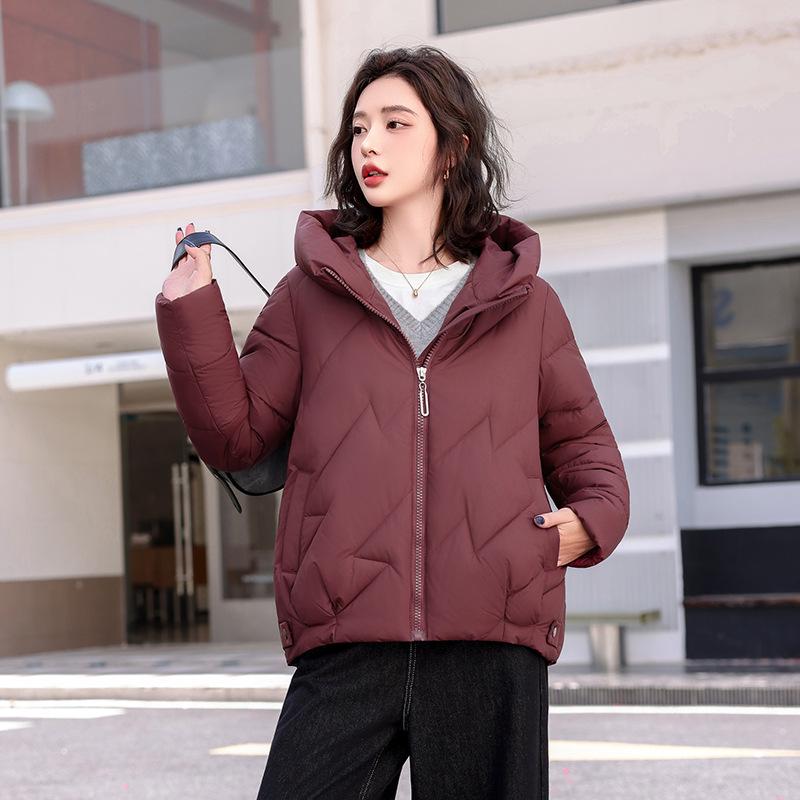 2025 Winter Plus Size Women's Hooded Cotton Jacket - Short, Thick, Loose Korean Style Outerwear