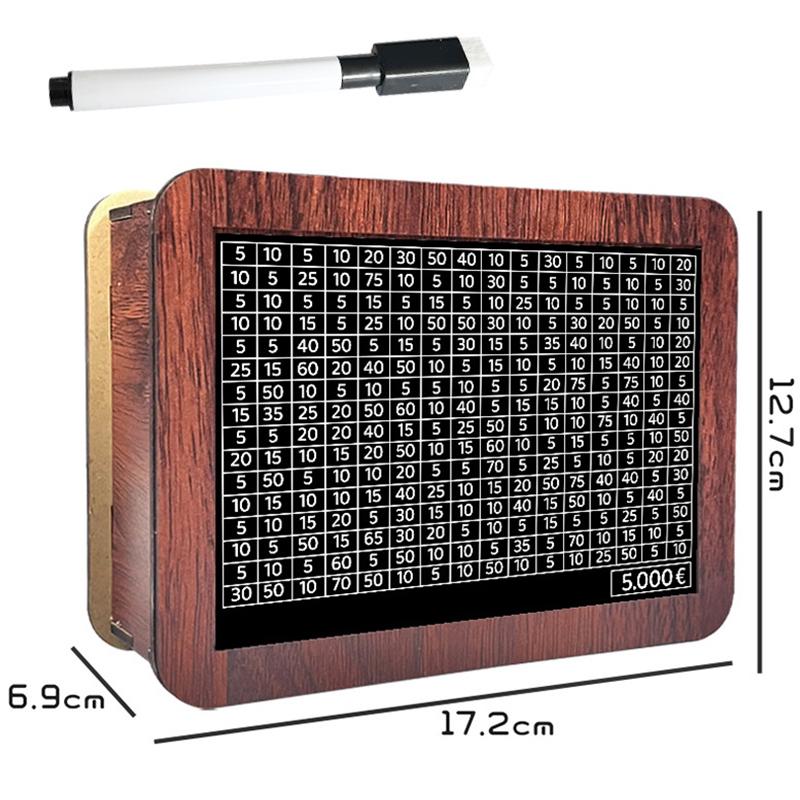 Wooden Money Saving Box Money Storage Bank With Saving Money Goals Counter Reusable Handmade Piggy Bank Coin Tray Storage Case